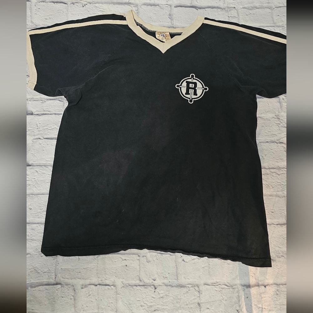 Vintage Rammstein Collectors Black and White Soccer T-Shirt Size Large